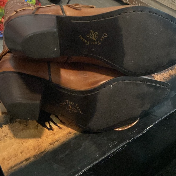 Oak Tree Farms Womens Brown Western Cowgirl Tassel Boots 2.5” Heels SZ 8.5 w/box - Picture 5 of 8